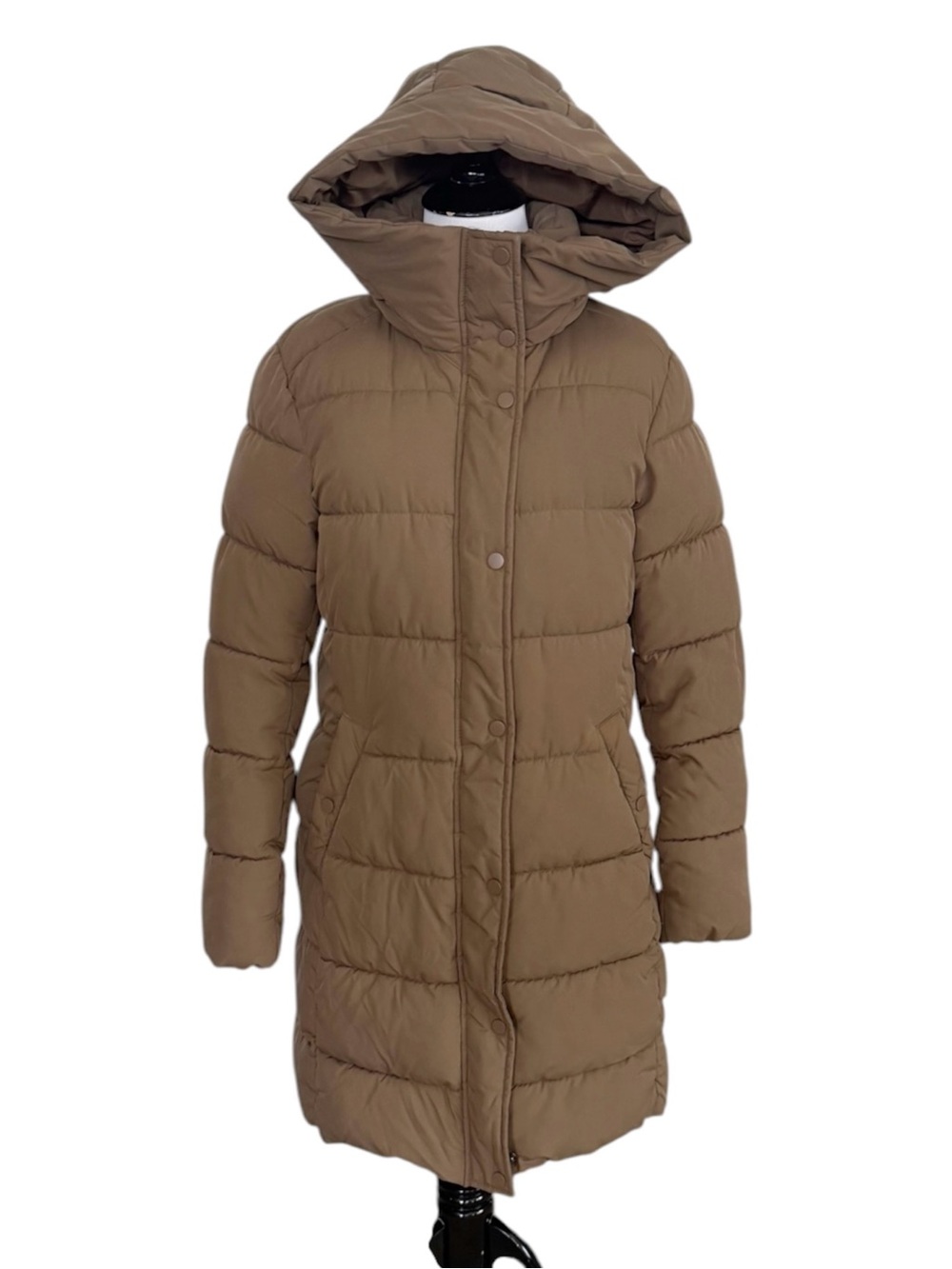 H&M Puffy Long Coat Brown Size Small